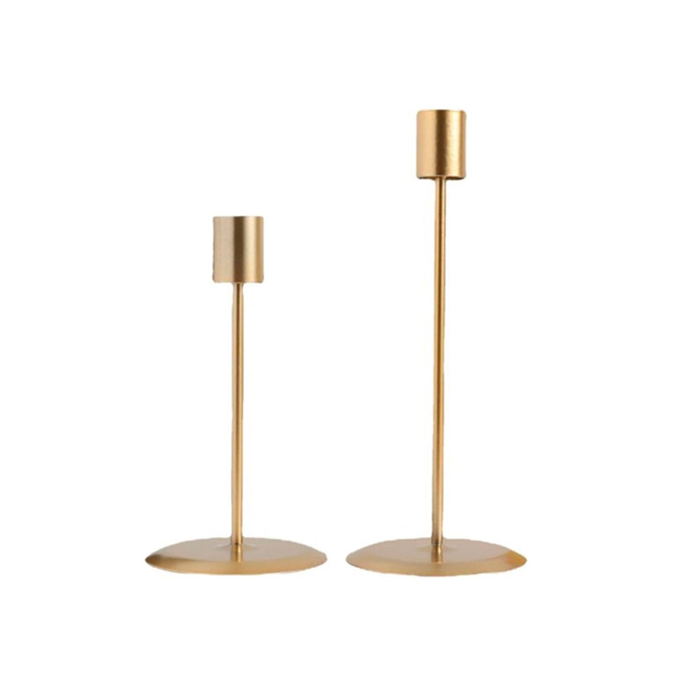 Juego de Portavelas Metálico Ilios Innova Dorado