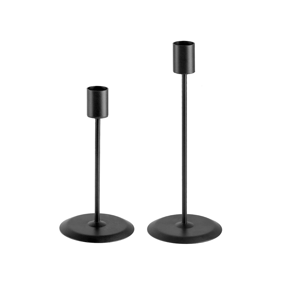 Juego de Portavelas Metálico Ilios Innova Negro