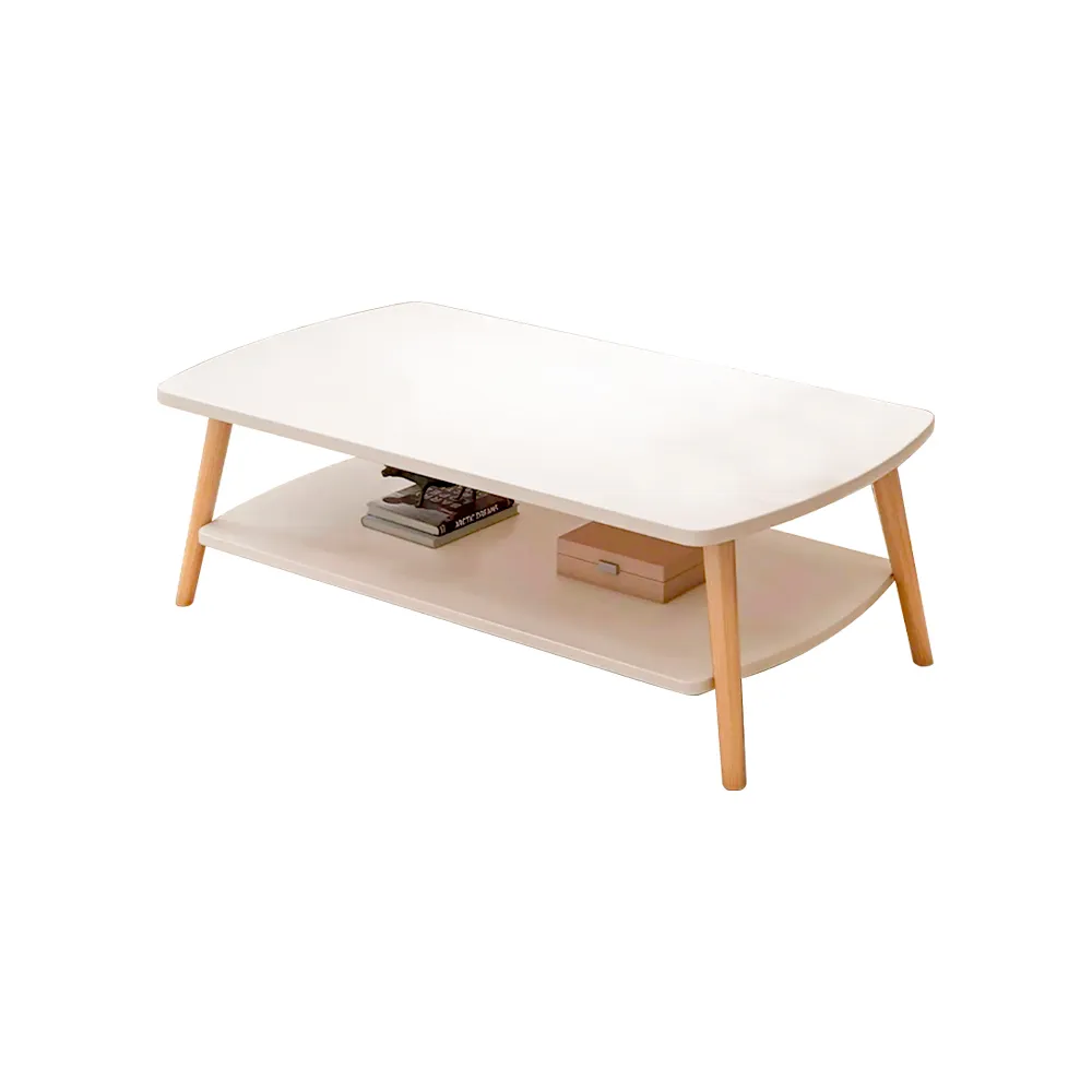 [MCT-Bla] Mesa de Centro Rectangular Minimalista Blanca
