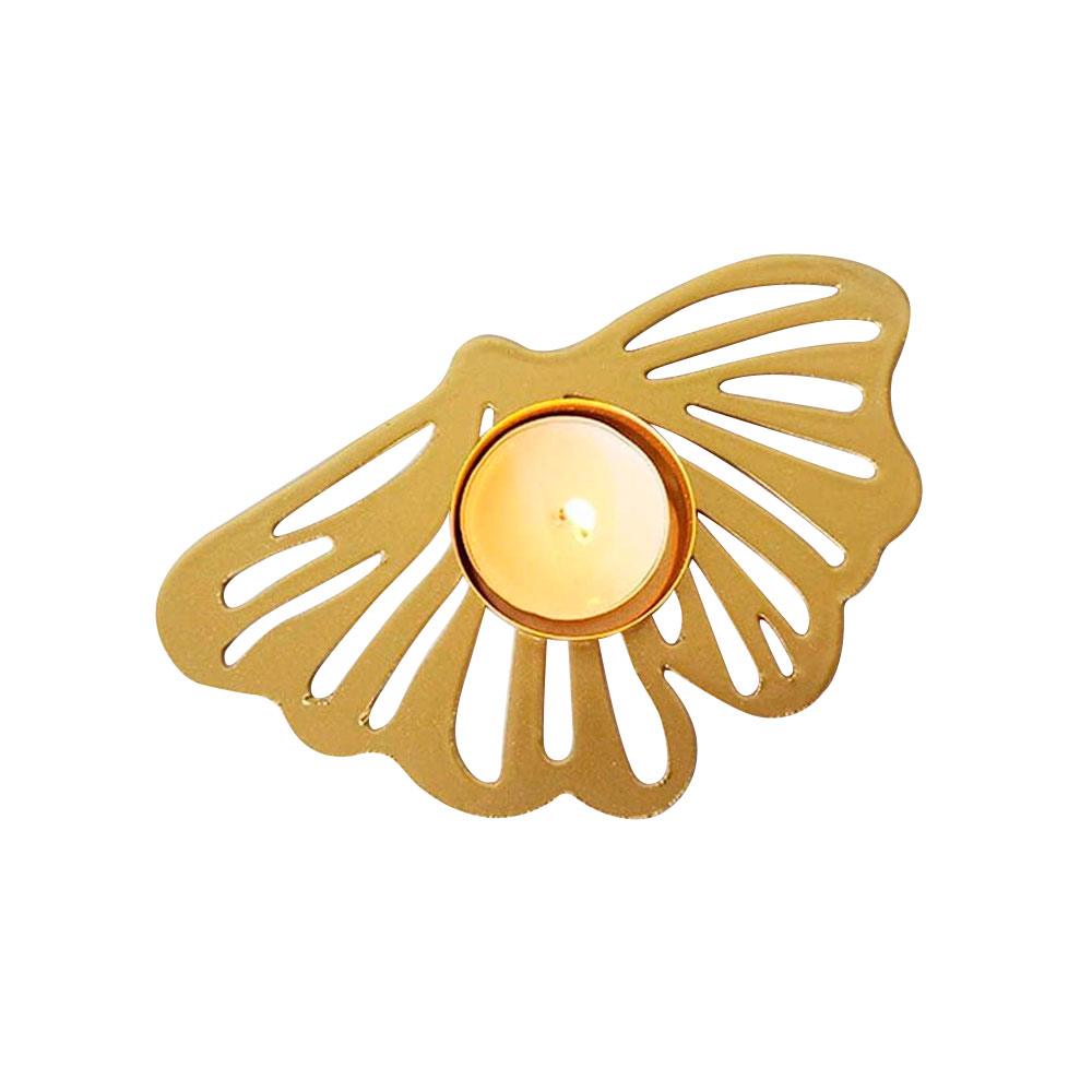 Portavela de Mesa Ilios Innova Hoja Magnolia Dorada