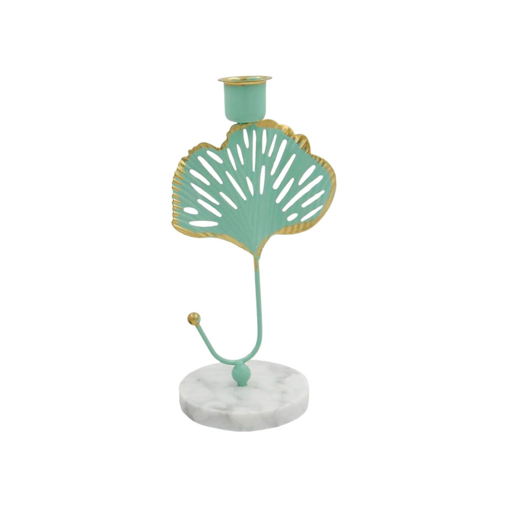 Portavela de Mesa Iliosinnova Base Mármol Palma color Verde