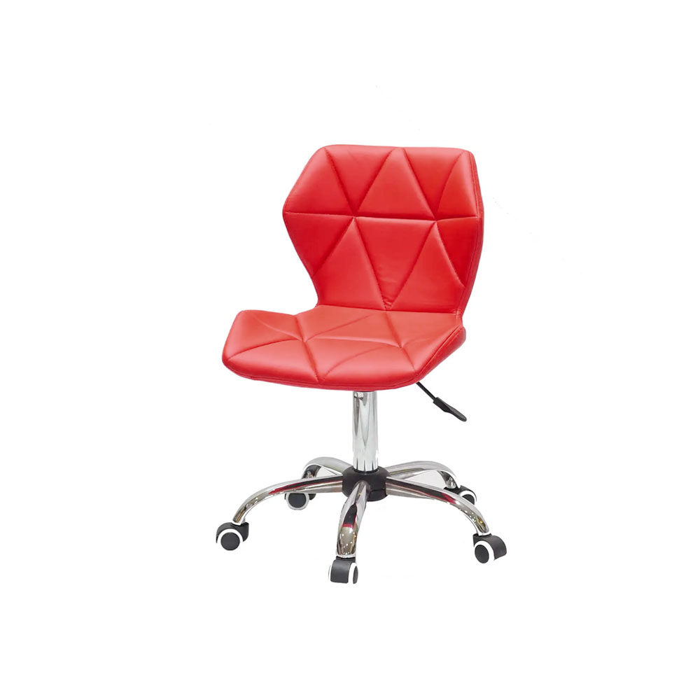 [STG-Roj] Silla para oficina con respaldo geométrico color rojo