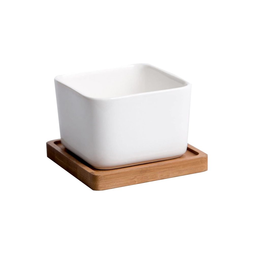 [XS27-B] Maceta de Cerámica Ilios Innova Cuadrada Blanco