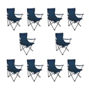 10 Sillas Plegables Playa Azul Marino