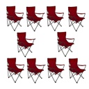 10 Sillas Plegables Playa Roja