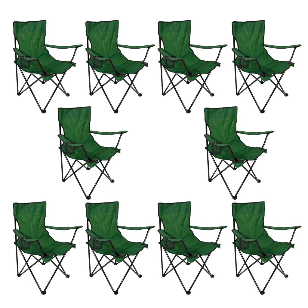 [10SP-Verde] 10 Sillas Plegables Playa Verde