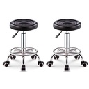 2 Taburetes Giratorios Ajustables Negro