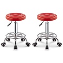 2 Taburetes Giratorios Ajustables Rojo