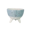 Maceta de Cara Animada Gris