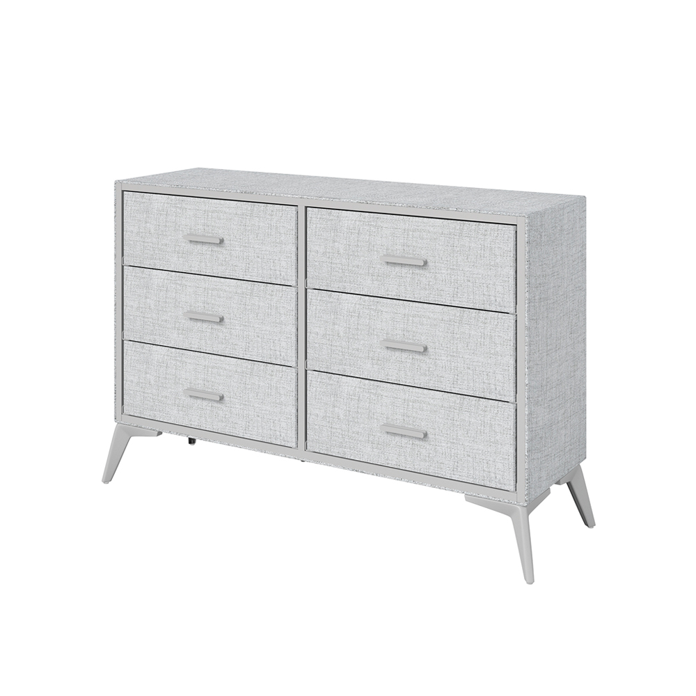 [CajT6-Gri] Cajonera cómoda de 6 cajones forrada en tela Gris