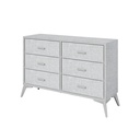 Cajonera cómoda de 6 cajones forrada en tela Gris