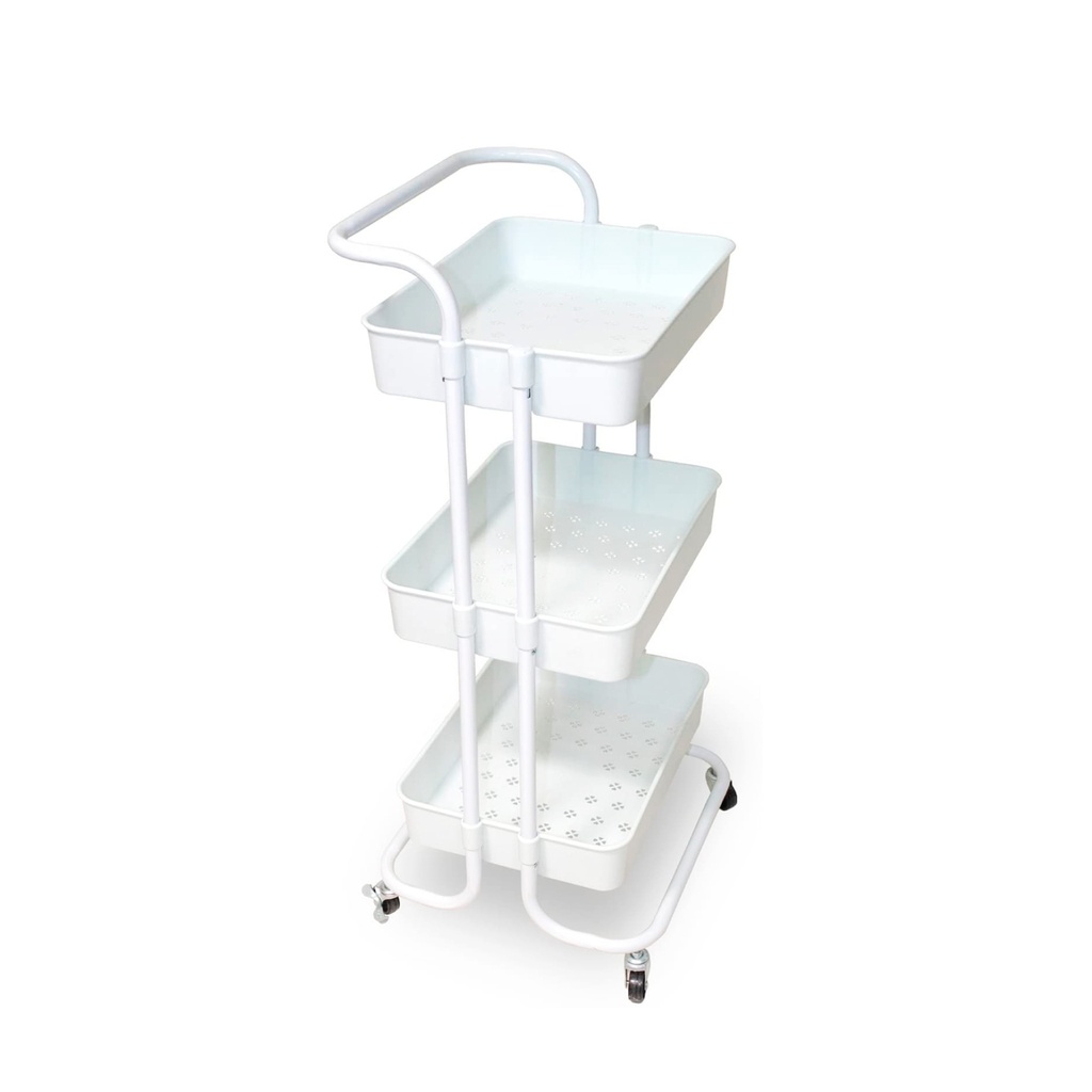 Carrito multifuncional organizador de plástico Blanco