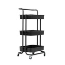 Carrito multifuncional organizador de plástico Negro