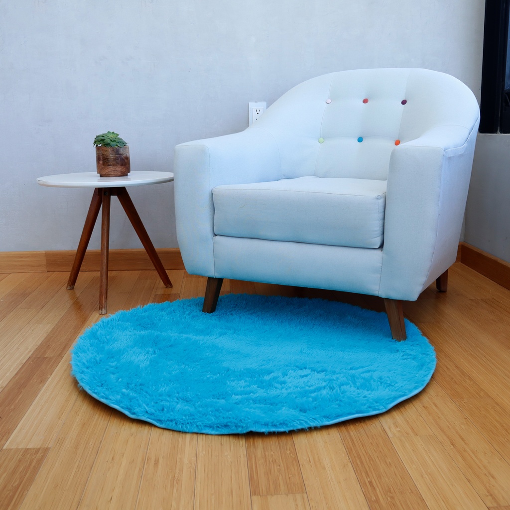[TS1D-Aq] Tapete shag redondo Aqua