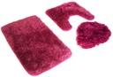 Tapete de baño juego 3 piezas alfombrillas shag uva