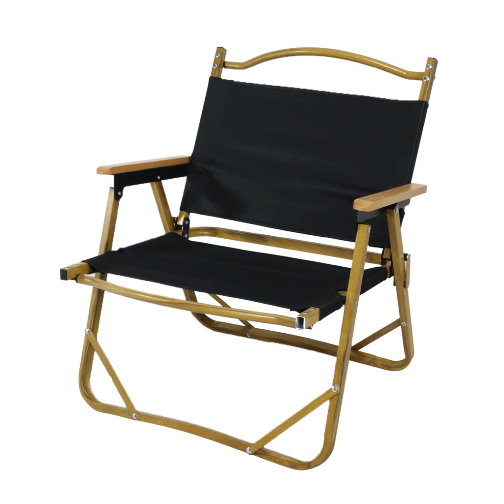 Silla plegable camping de metal negra