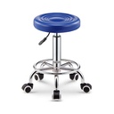 Taburete Giratorio Ajustable con Ruedas Azul