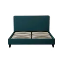 Base Con Cabecera Cama-P1004 de Madera Queen Lino Color Verde