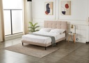 Base Con Cabecera Cama-578 de Madera Matrimonial Lino Color Cafe