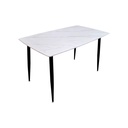 Mesa de Comedor de Marmol Blanco con Negro