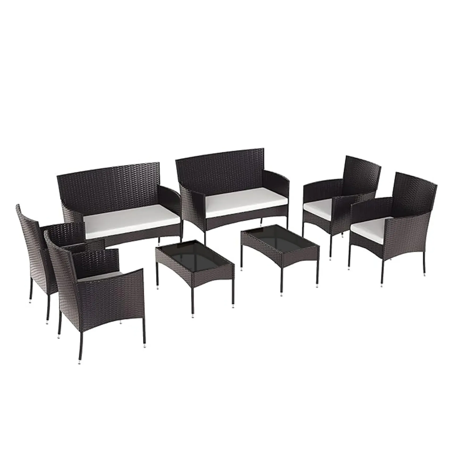 2 Salas de Jardin 4P Negro con Blanco