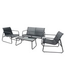 Sala de jardín de 4 Pzs Negro