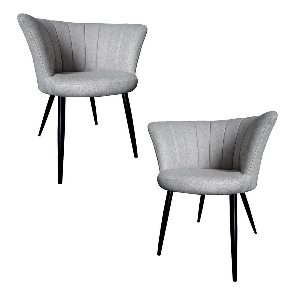 [2Silla-Verona/gris] 2 Sillas de comedor Verona Gris
