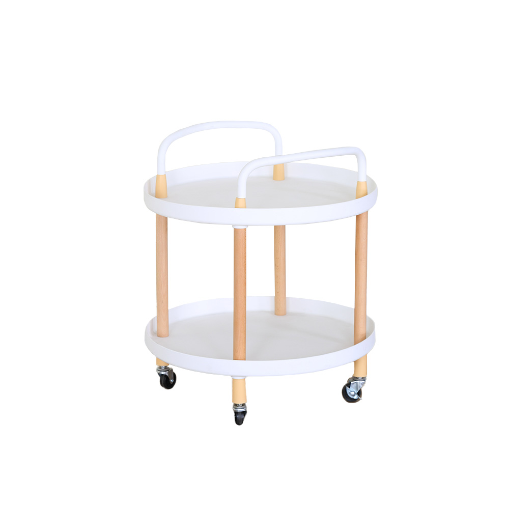 Mesa de centro redonda con ruedas