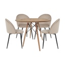 Mesa Comedor Redonda Oslo Madera con 4 sillas Rolet