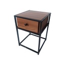 Buró mesita de noche estilo industrial con Cajon