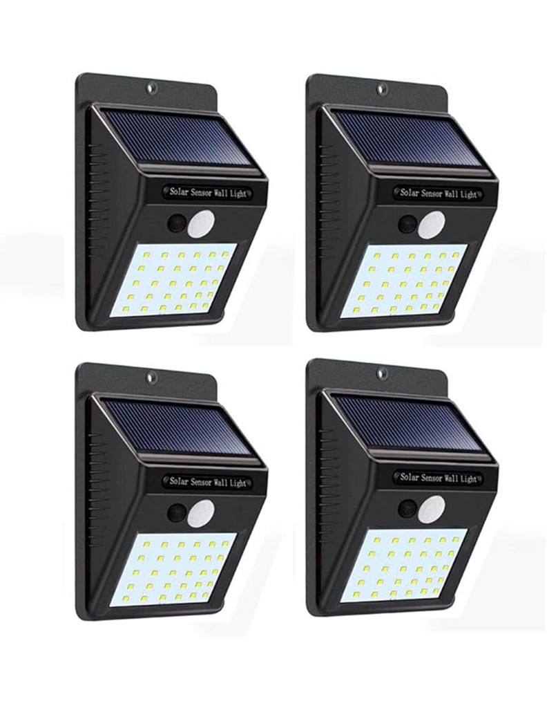 4 Lámparas solares con 30 leds (100)