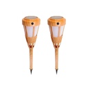 2 Lámparas solares 40 leds tipo antorcha tiki