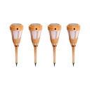 4 Lámparas solares 40 leds tipo antorcha tiki