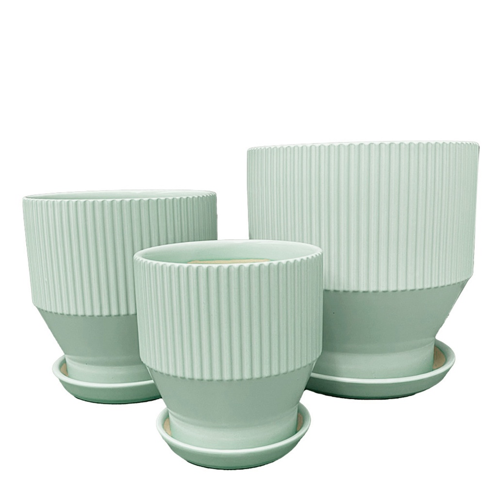 [JT258-Ver/Kit] Juego de macetero 3 piezas JT258 Verde