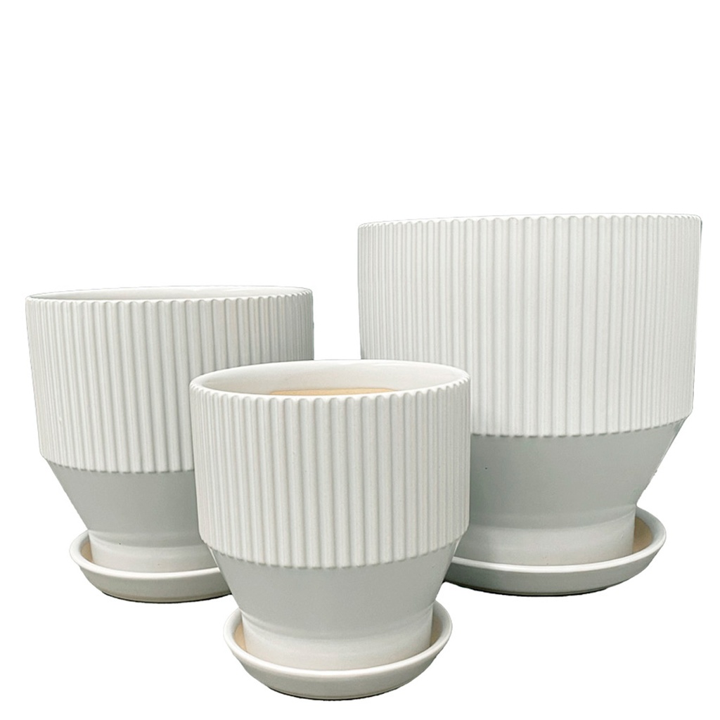 Juego de macetero 3 piezas JT258 Blanco