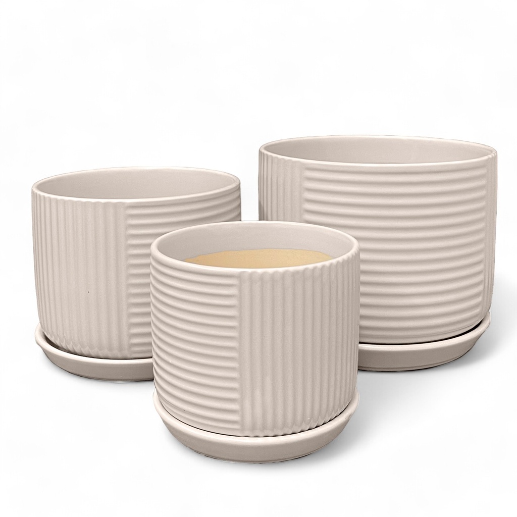 Juego de macetero 3 piezas JT252 Gris