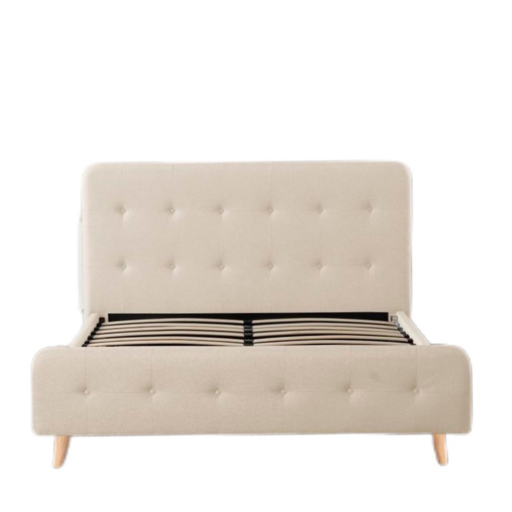 Base Con Cabecera Cama-014 de Madera King Beige