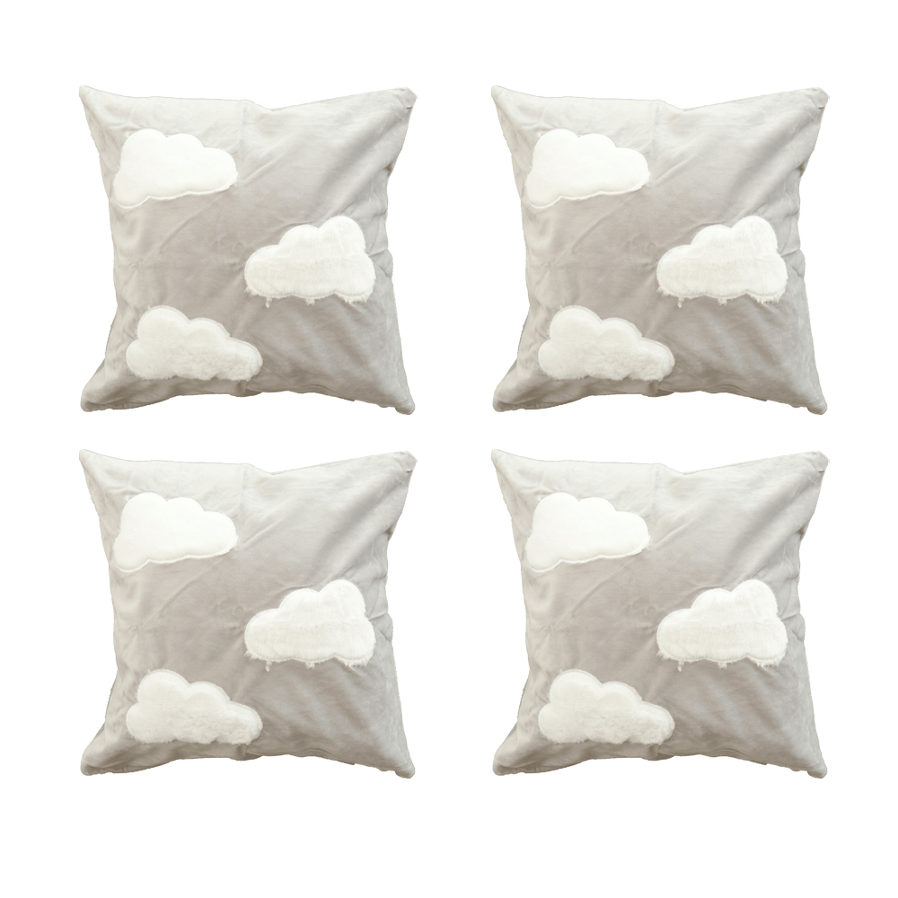 [4FCA-NubGr] Paquete de 4 Fundas para cojín Decorativas 43x42cm