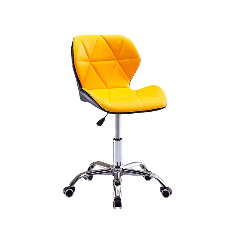 4 Sillas para oficina con respaldo geométrico Amarillo