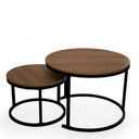 Juego de Mesa de Centro Redondas Café