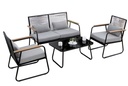 Sala de Jardín de 4 Piezas Gris