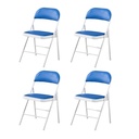 4 Sillas Plegables Azul