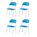 4 Sillas Plegables Azul Claro