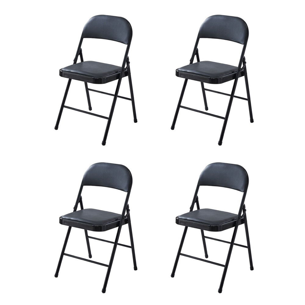 4 Sillas Plegables Negras