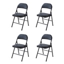 4 Sillas Plegables Negras