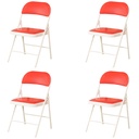 4 Sillas Plegables Rojas