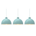 Paquete de 3 lámparas de techo colgantes decorativas estilo nórdico retro de 36 cm para habitaciones y salas de estar color azul