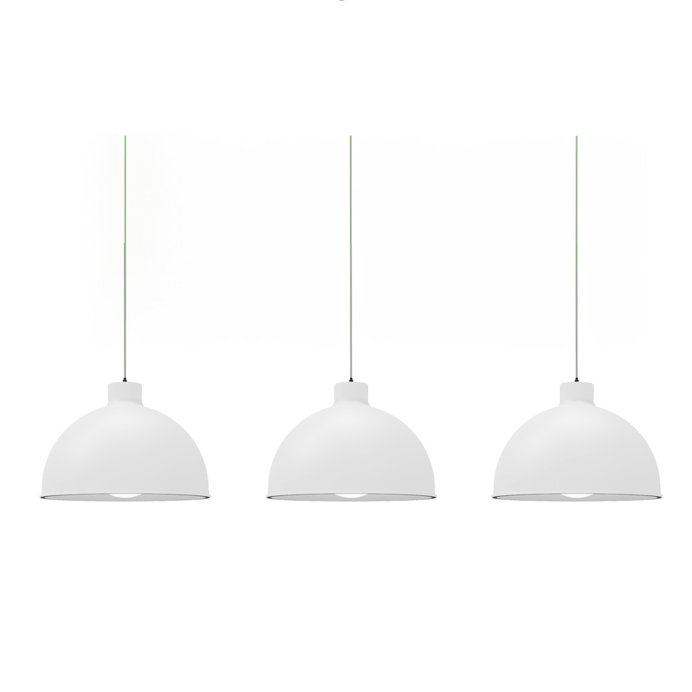 [3117B-Bla] Paquete de 3 lámparas de techo colgantes color blanco