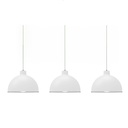 Paquete de 3 lámparas de techo colgantes decorativas estilo nórdico retro de 36 cm para habitaciones y salas de estar color blanco