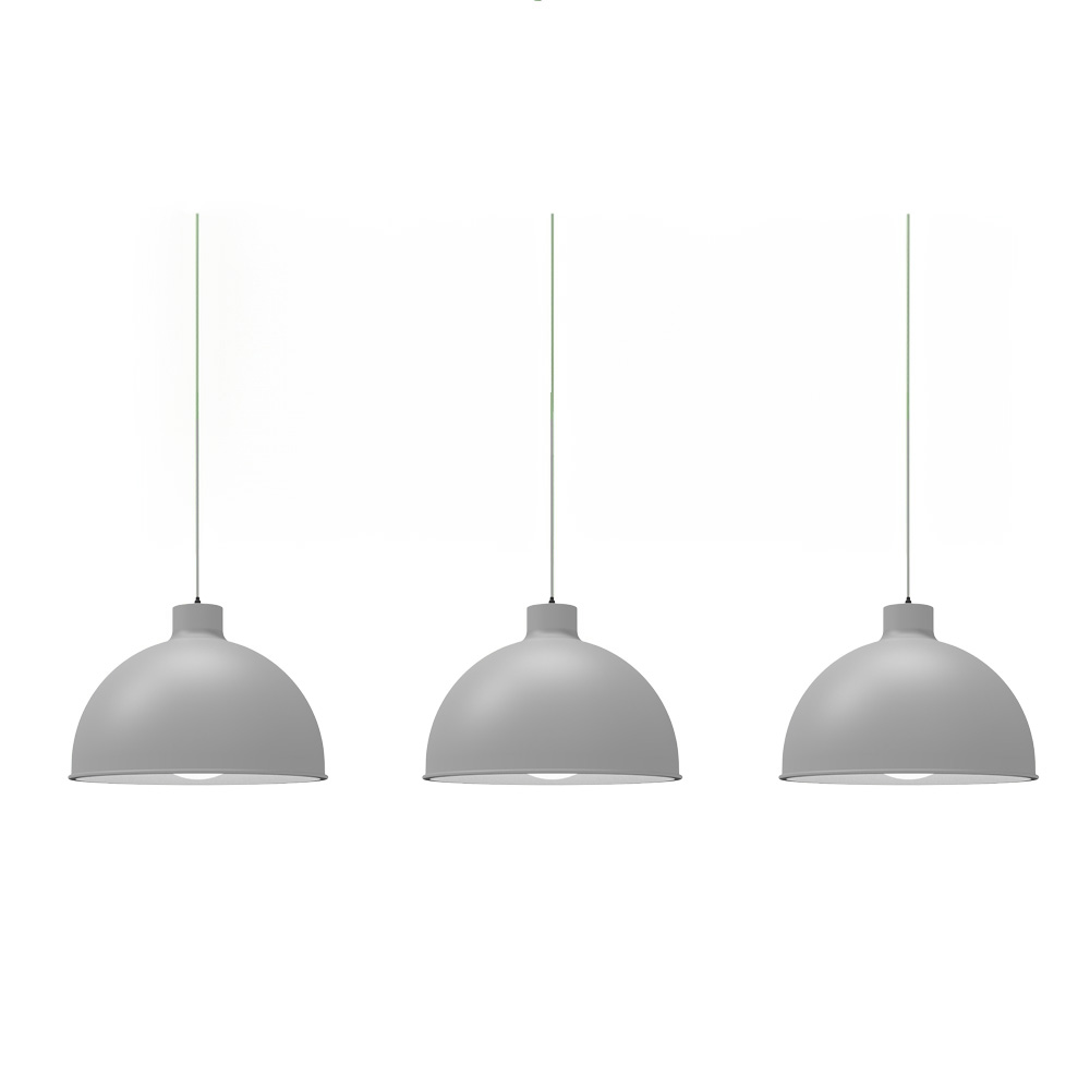 [3117B-Gri] Paquete de 3 lámparas de techo colgantes color gris